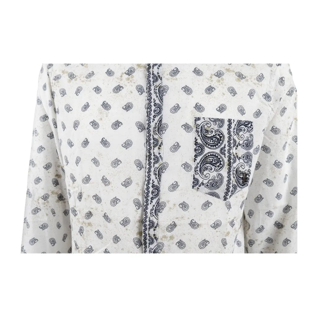 Balmain Pierre Balmain Paisley Print Shirt - '10s Red Cotton Good - Inside View