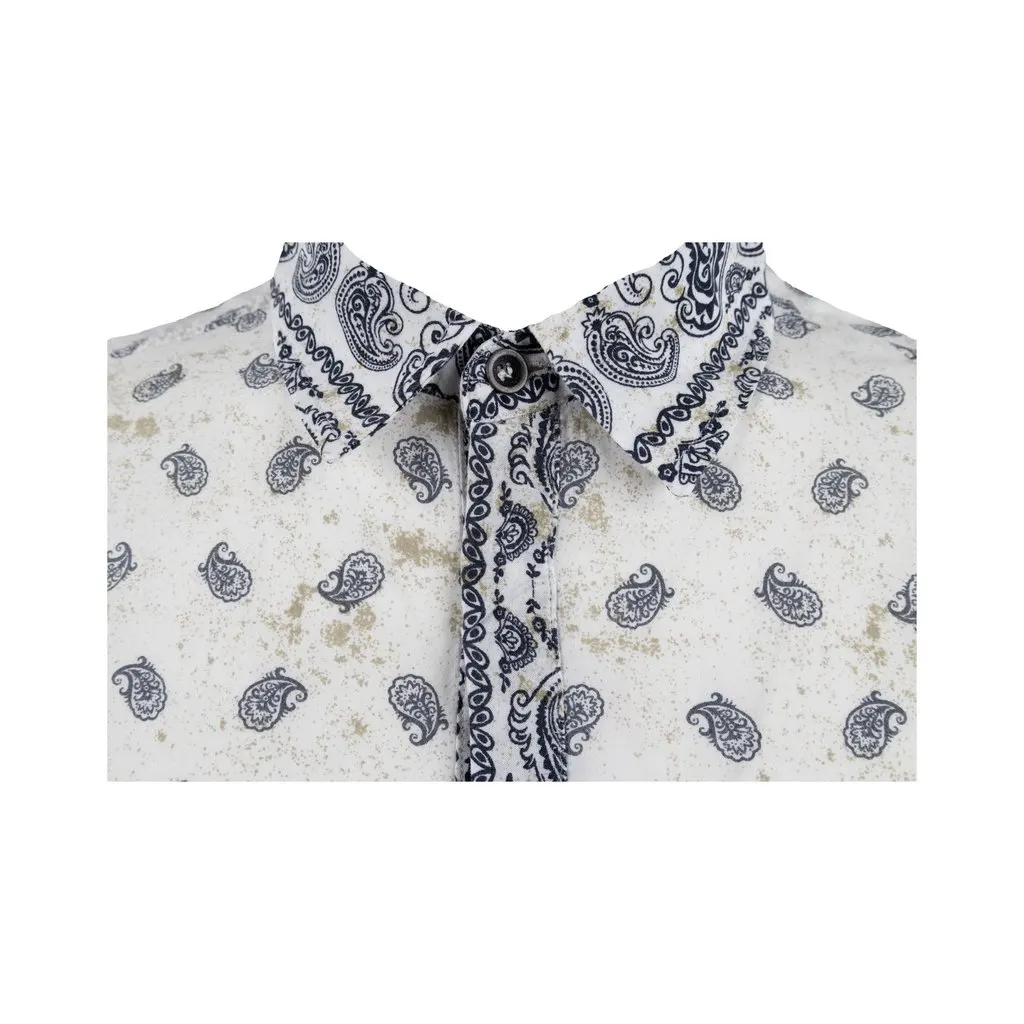 Balmain Pierre Balmain Paisley Print Shirt - '10s Red Cotton Good - Model View
