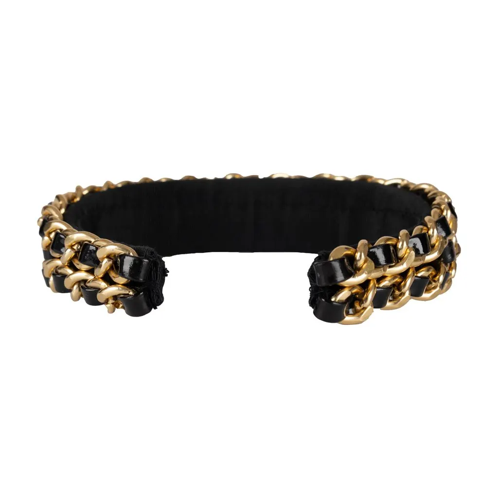 Unsigned Layered Chain Hairband - '90s Red Leather Good - Box View