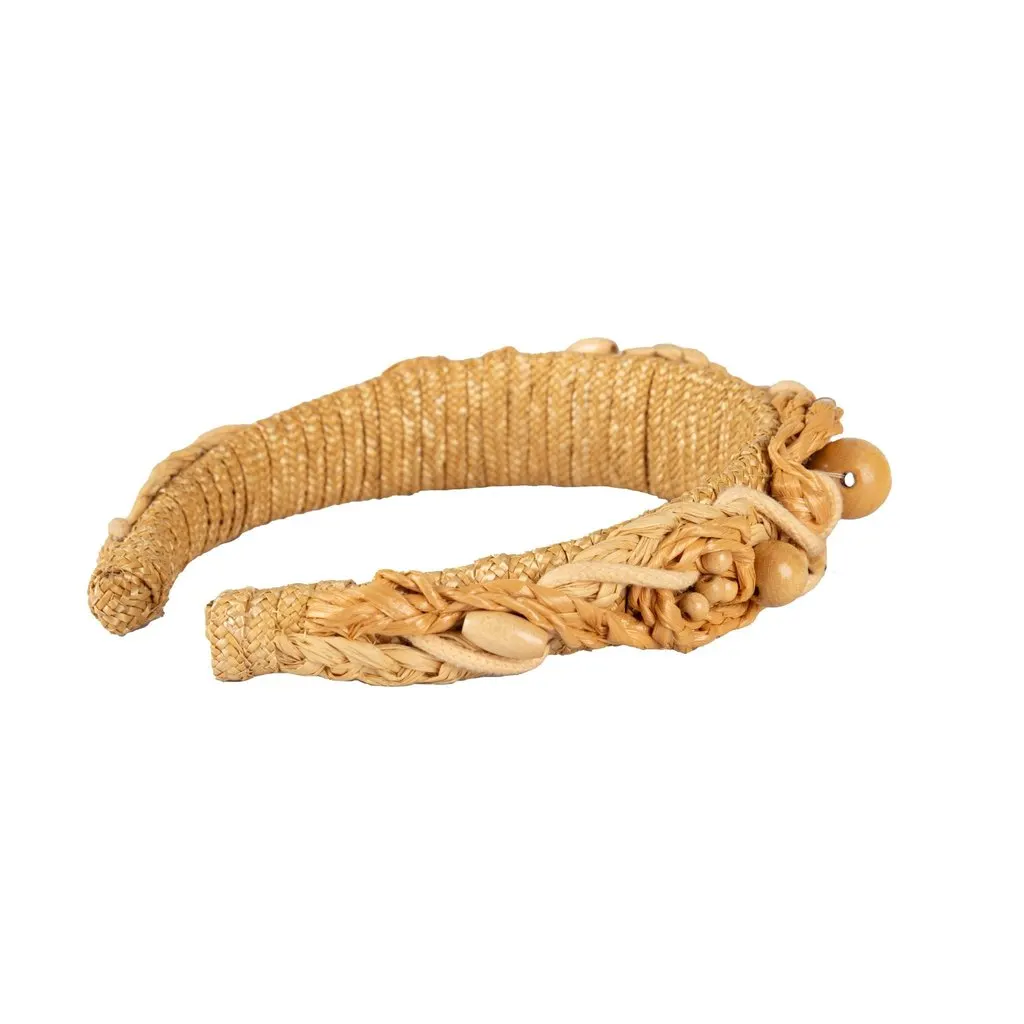 Unsigned Raffia Hairband - '90s Red Good - Model View