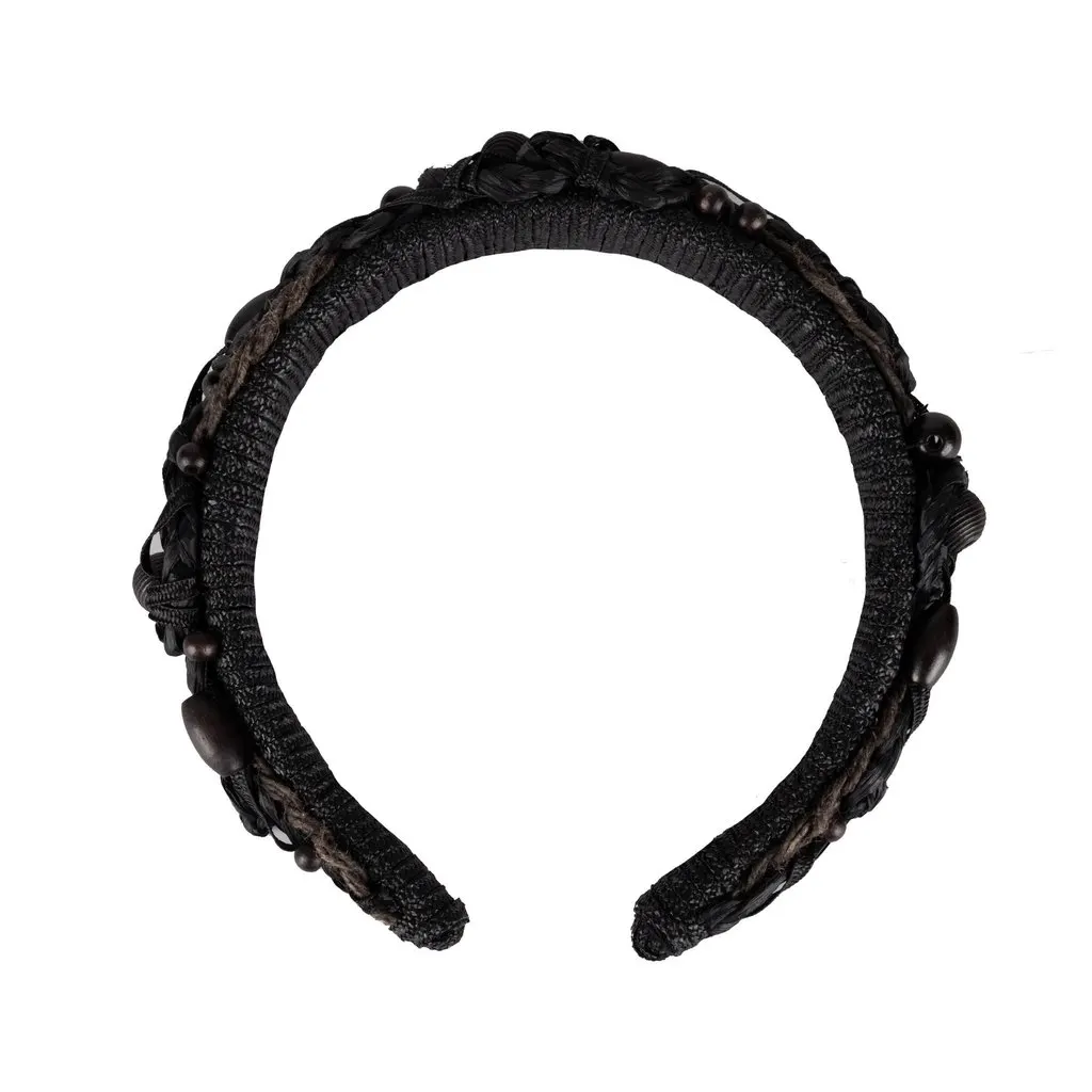 Unsigned Raffia Hairband - '90s Red Good - Front View