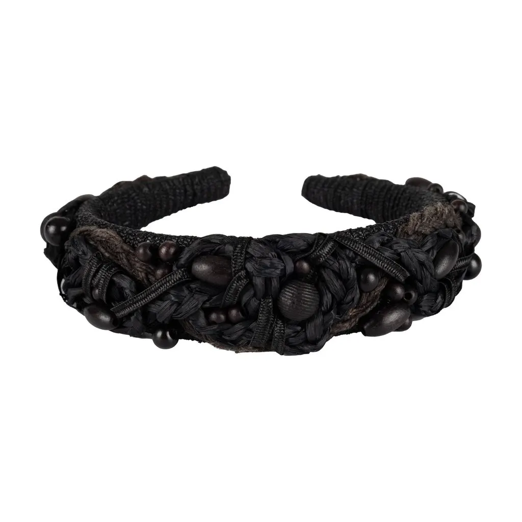 Unsigned Raffia Hairband - '90s Red Good - Back View