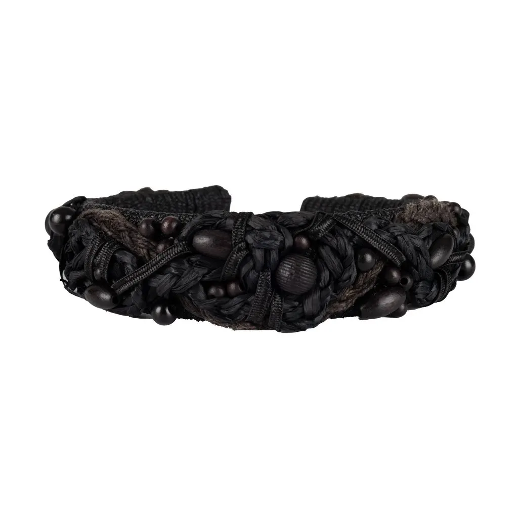 Unsigned Raffia Hairband - '90s Red Good - Inside View