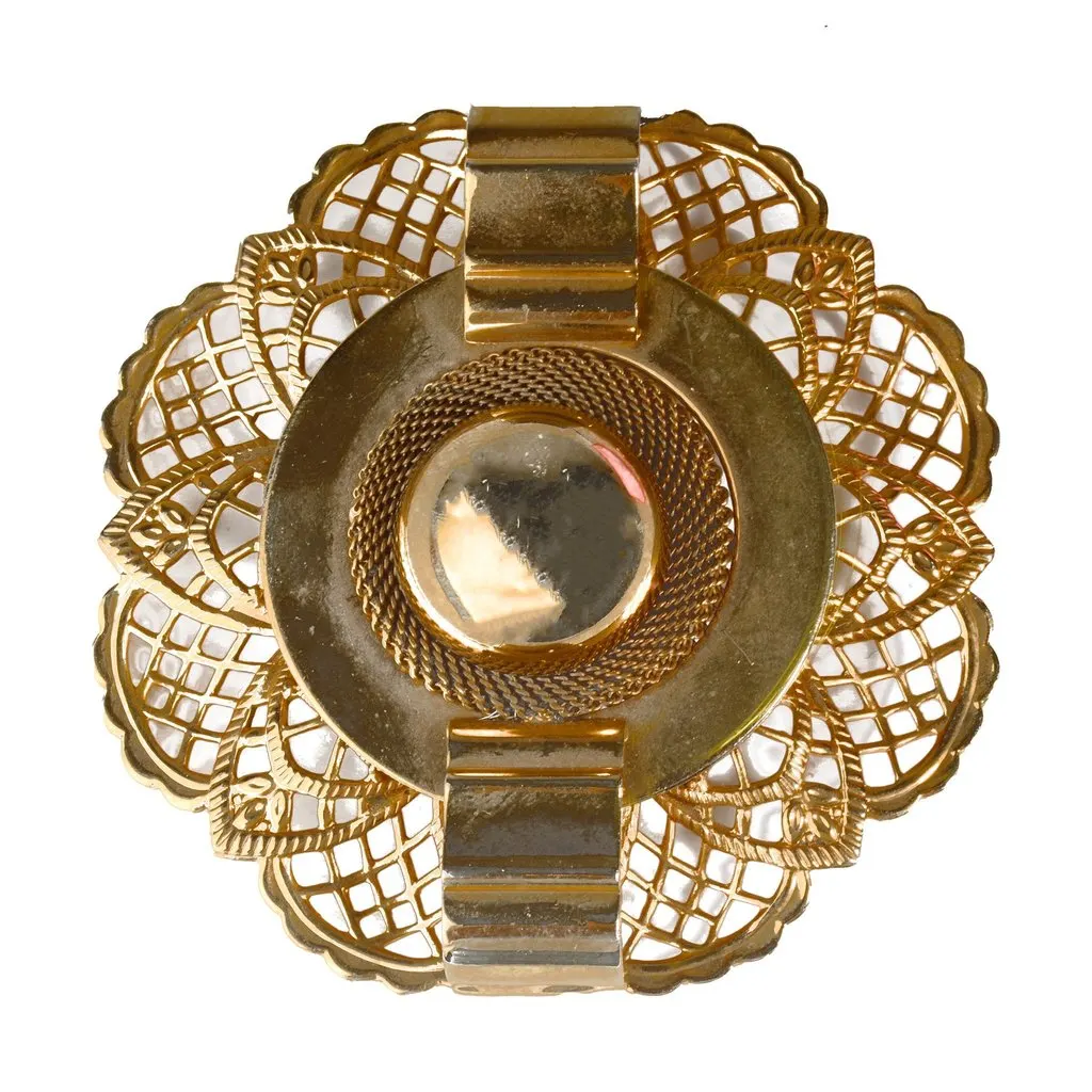 Unsigned Vintage Golden Brooch - '90s Gold Good - Front View