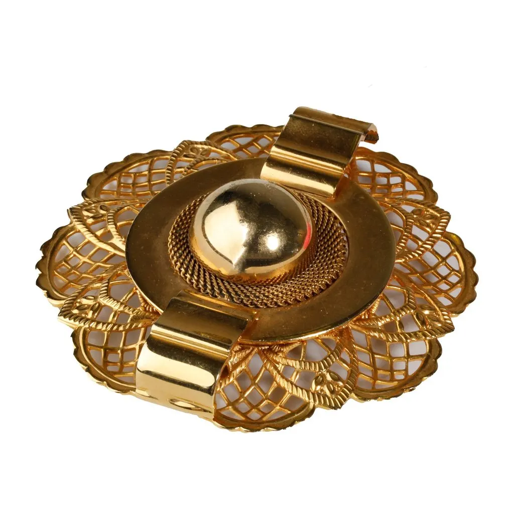 Unsigned Vintage Golden Brooch - '90s Gold Good - Inside View