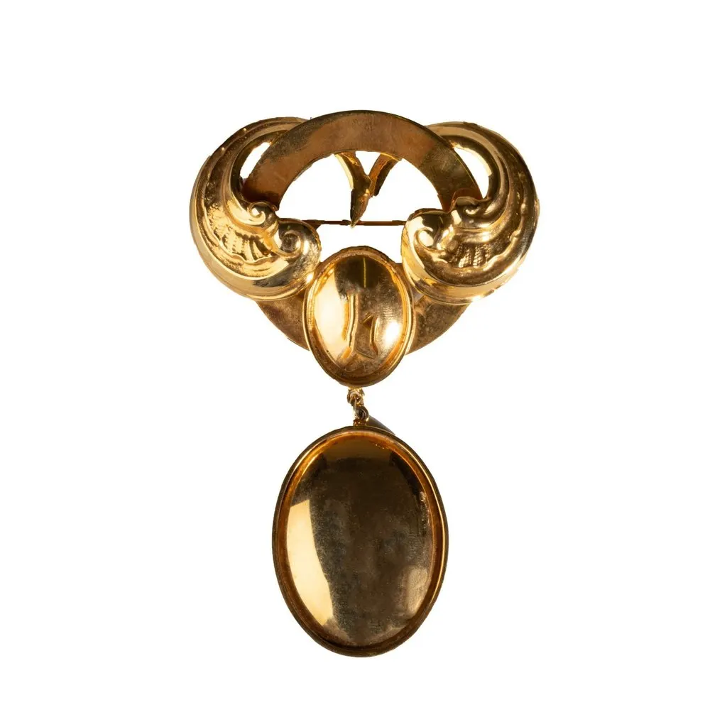 Unsigned Victorian Brooch Set - '90s Red Good - Back View