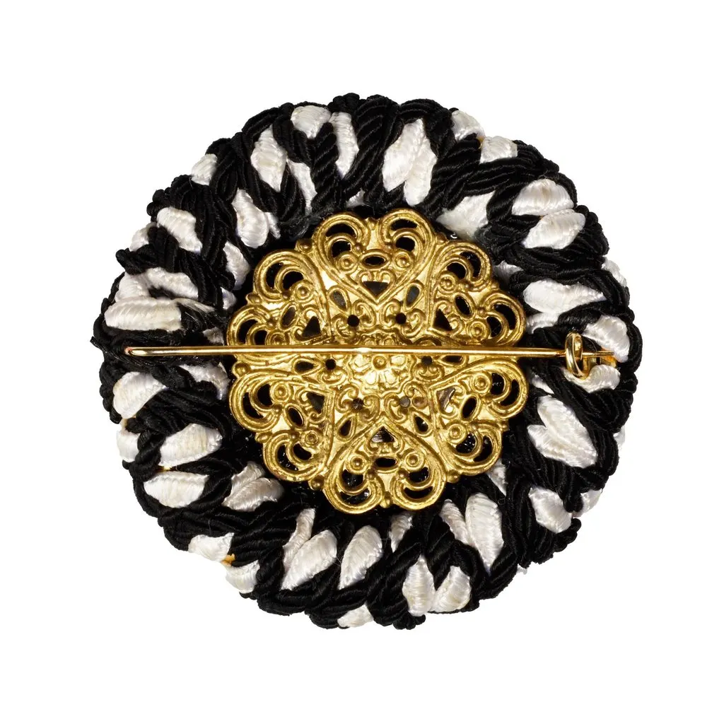 Unsigned Vintage Brooch - '90s Black Good - Back View