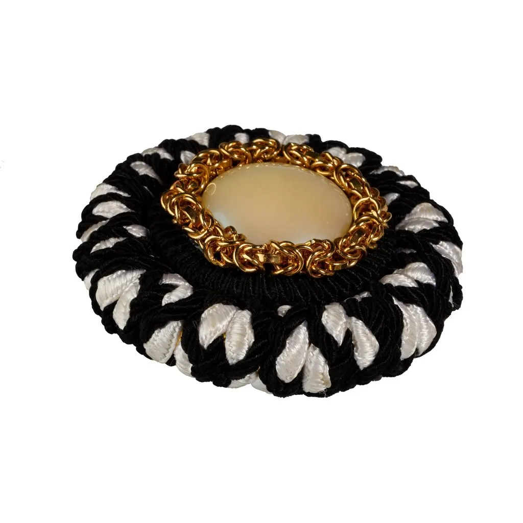Unsigned Vintage Brooch - '90s Black Good - Inside View