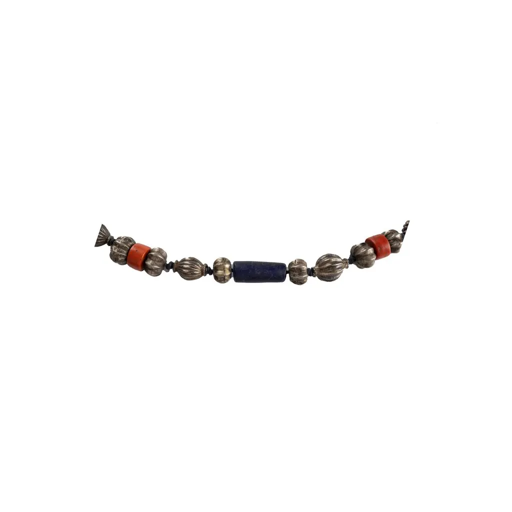 Unsigned Vintage Bead and Charm Necklace - '90s Red Lace Good - Inside View