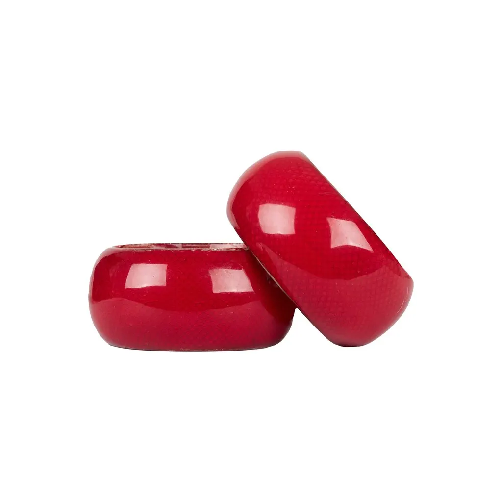 Unsigned Plexiglass Bangle Set - '90s Red Good - Front View
