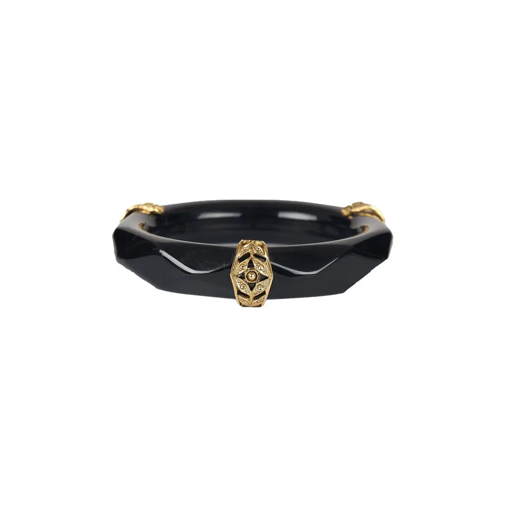 Unsigned Bracelet with Golden Metal Details - '00s Gold Good - Back View