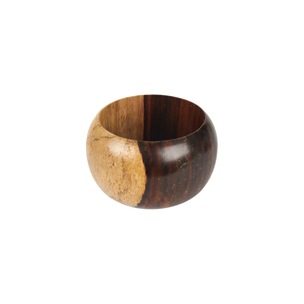 Unsigned Wooden Bangle Set - '90s Brown Good - Inside View