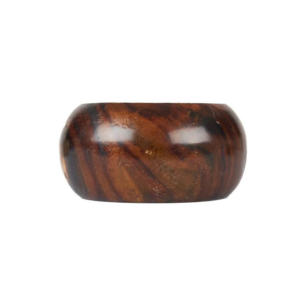 Unsigned Wooden Bangle Set - '90s Brown Good - Box View