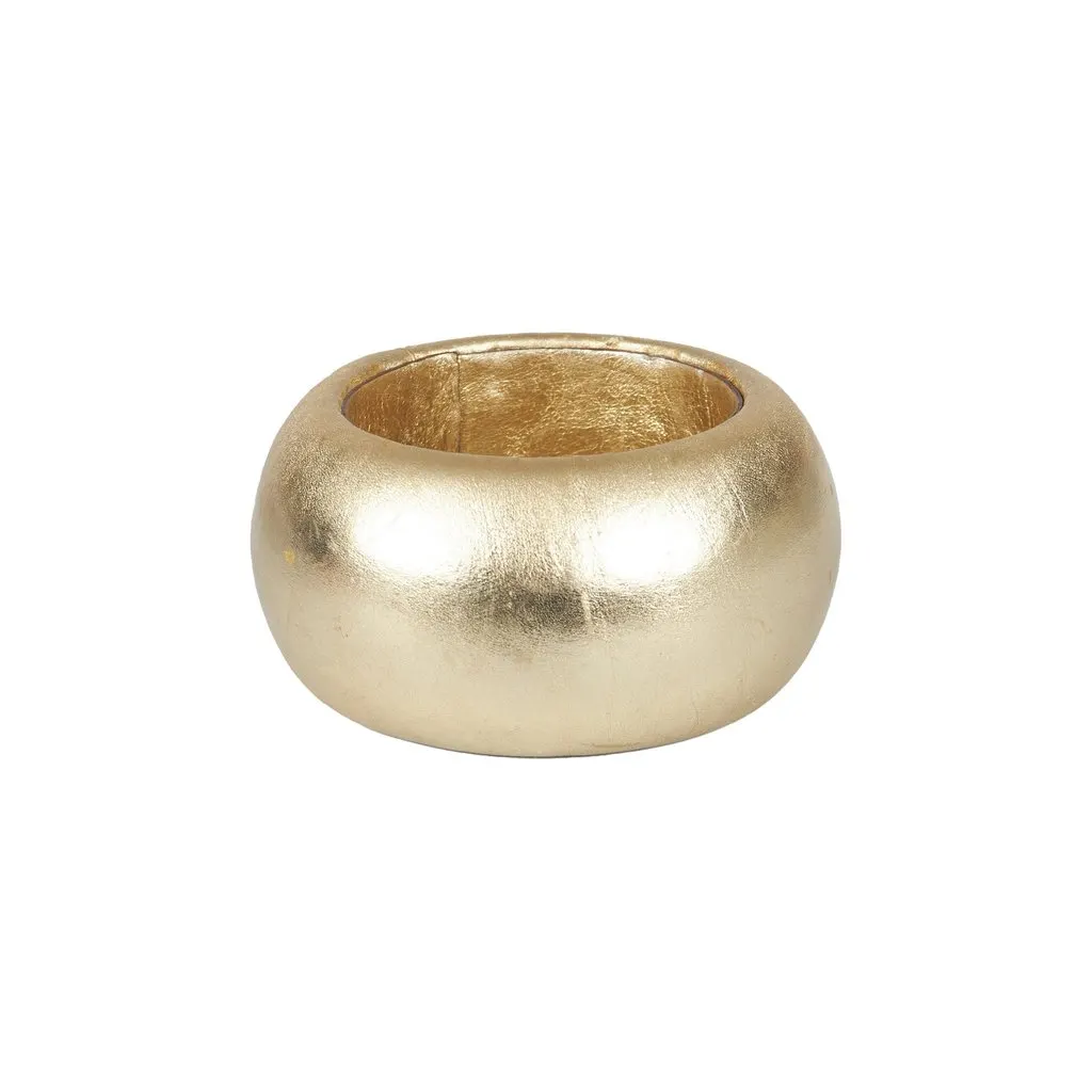 Unsigned Golden Bracelet - '00s Gold Leather Good - Front View