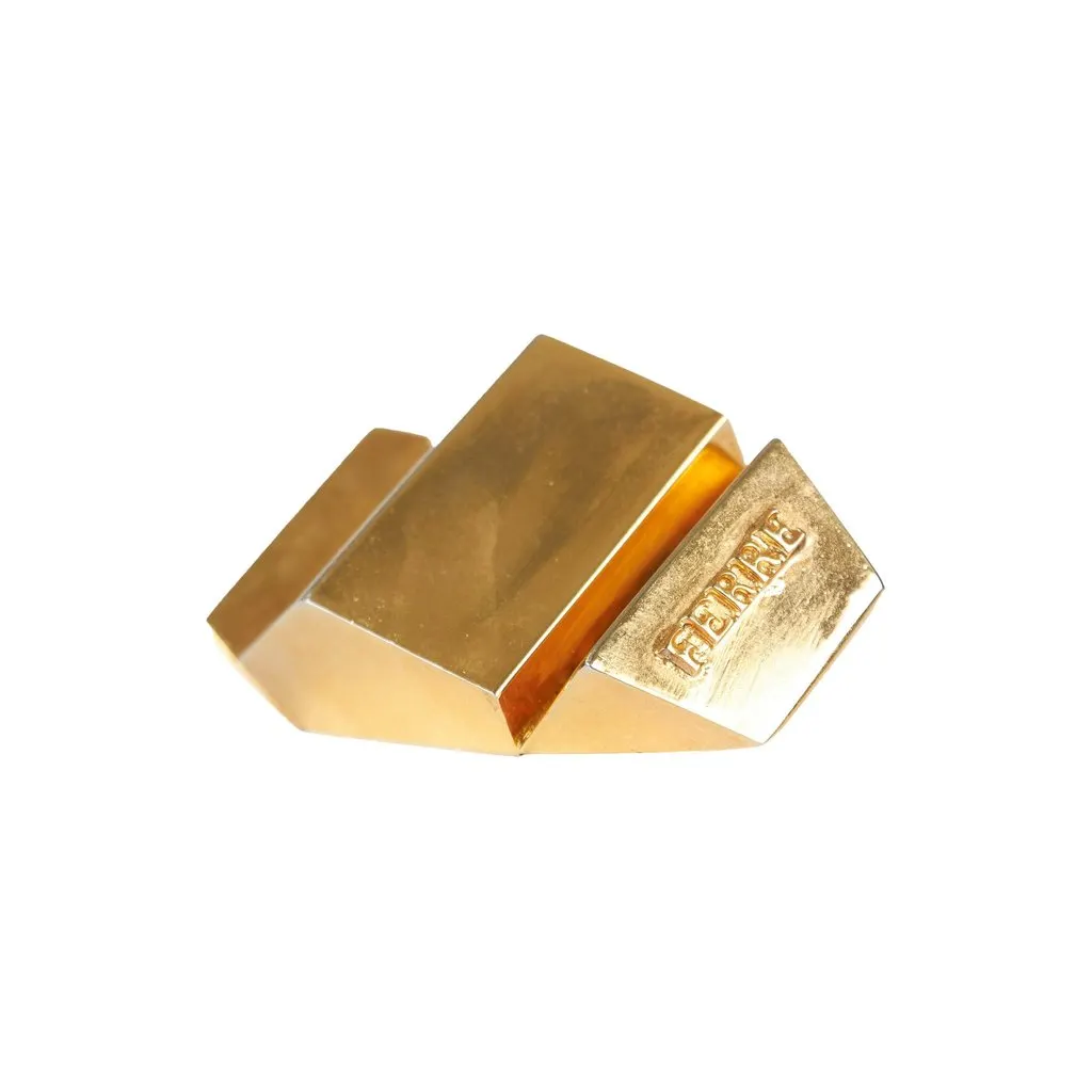 Gianfranco Ferré Gold Plated Pin - '90s Gold Good - Front View