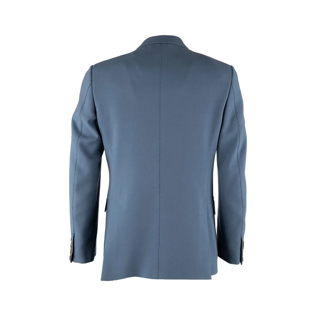 Gucci Blue Suit - '00s Blue Wool Good - Model View