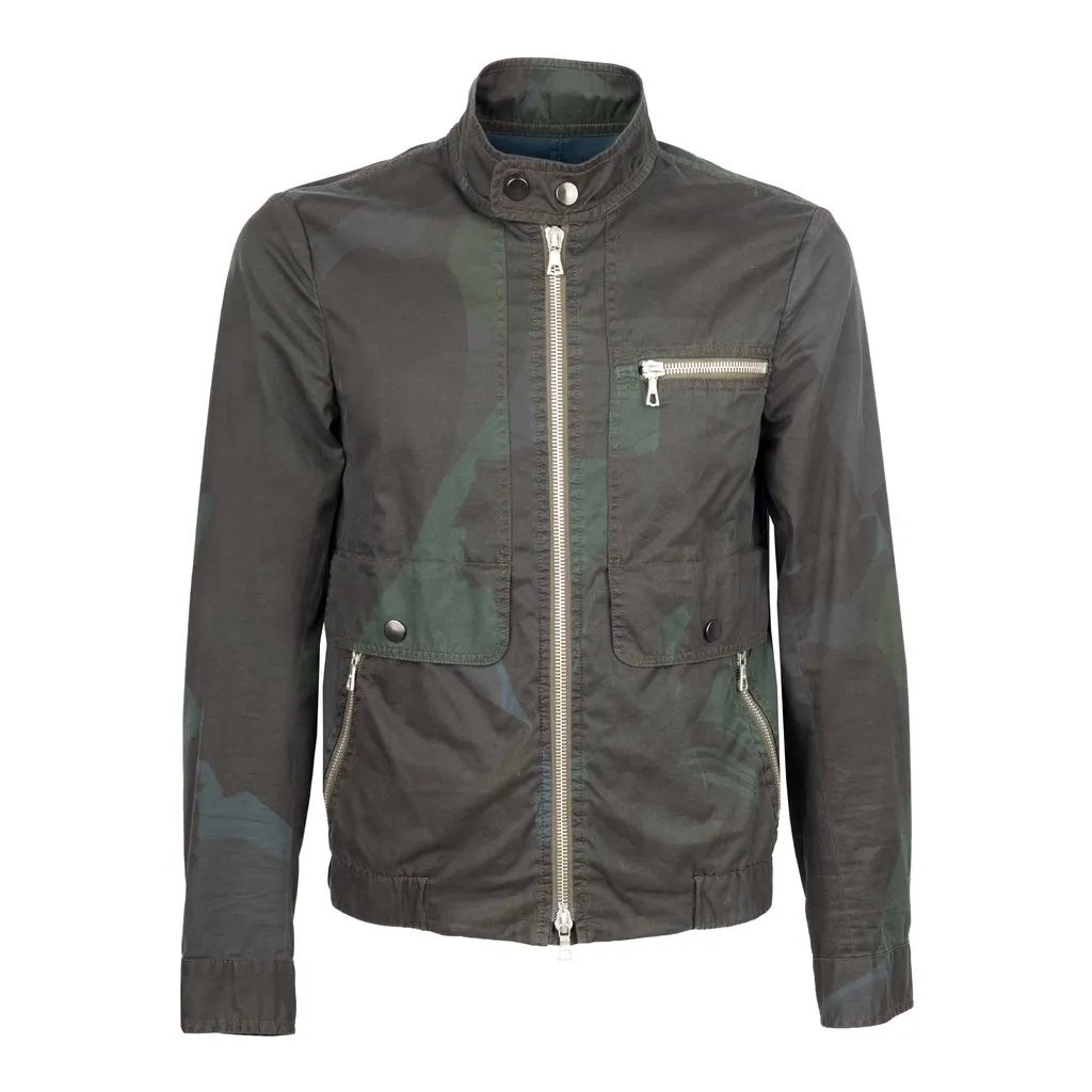Dries Van Noten Camouflage Jacket - '10s Red Cotton Good - Front View