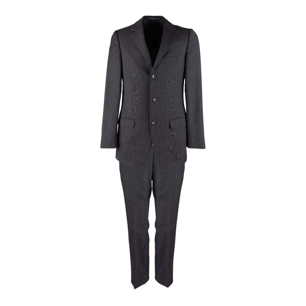 Gucci Pinstripe Suit - '00s Grey Wool Good - Front View