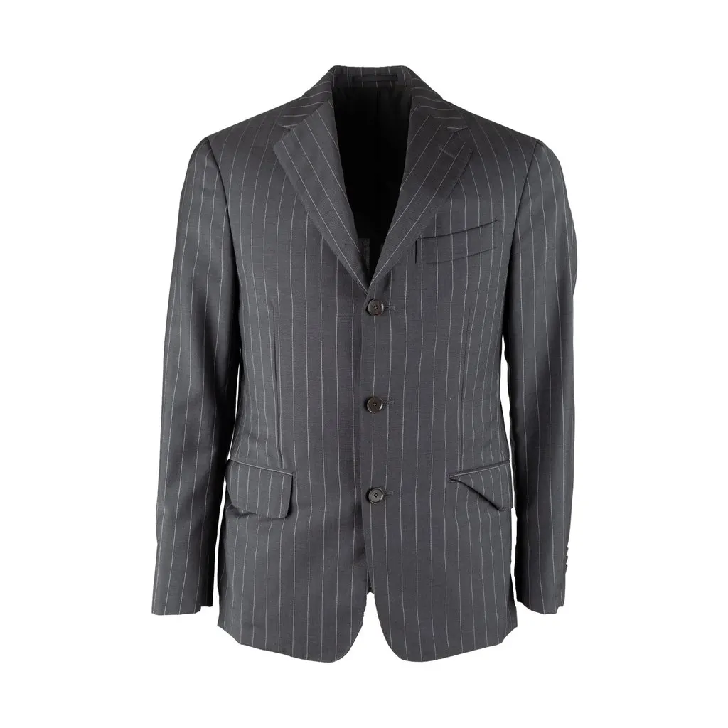 Boglioli Pinstripe Suit - '00s Grey Wool Good - Inside View