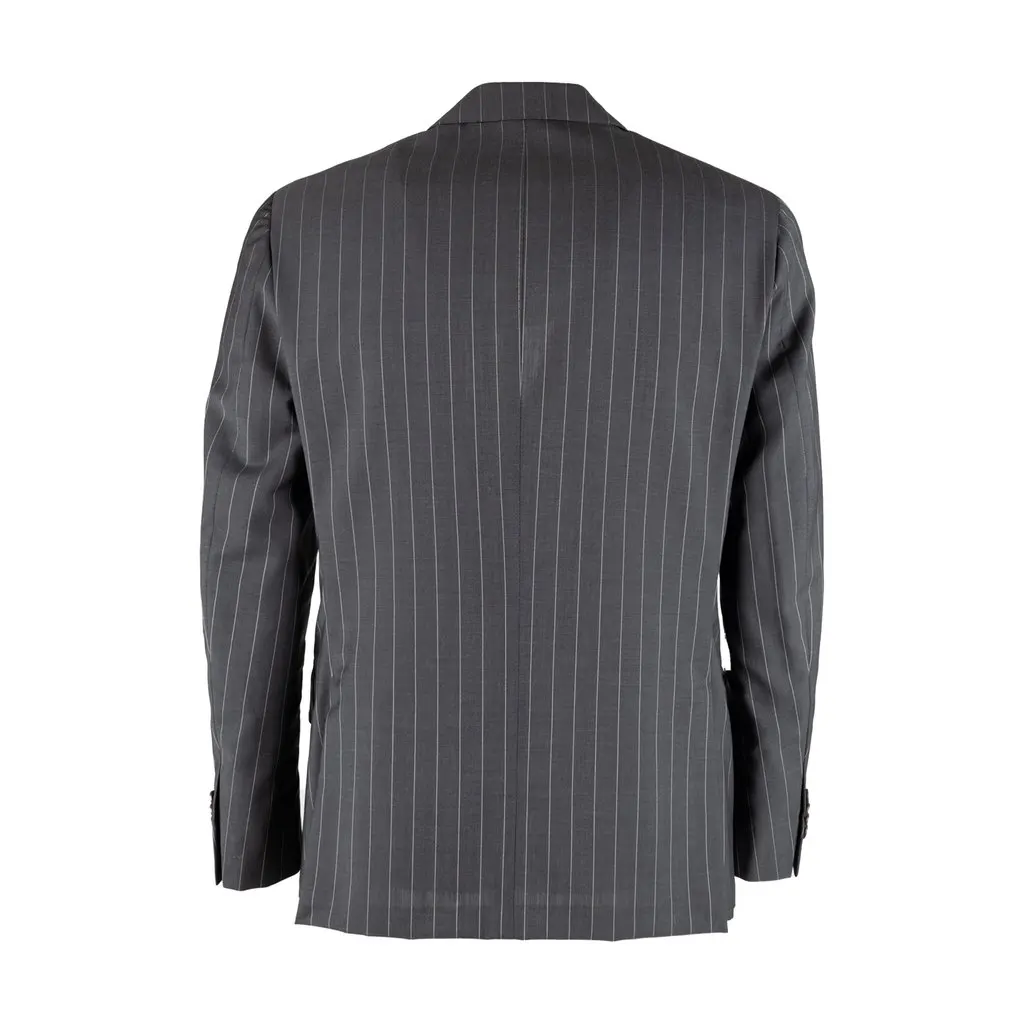 Boglioli Pinstripe Suit - '00s Grey Wool Good - Model View