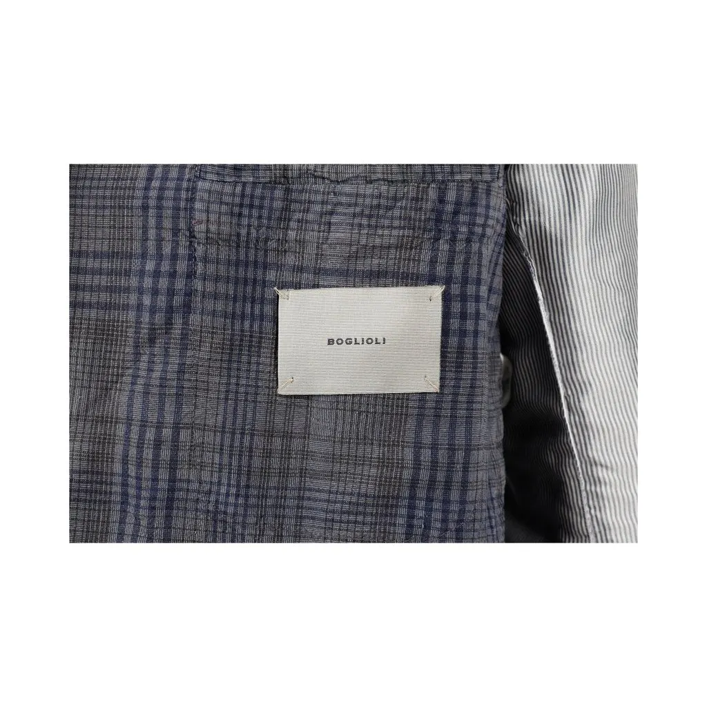 Boglioli Tartan Check Jacket - '00s MultiColor Linen Good - Inside View