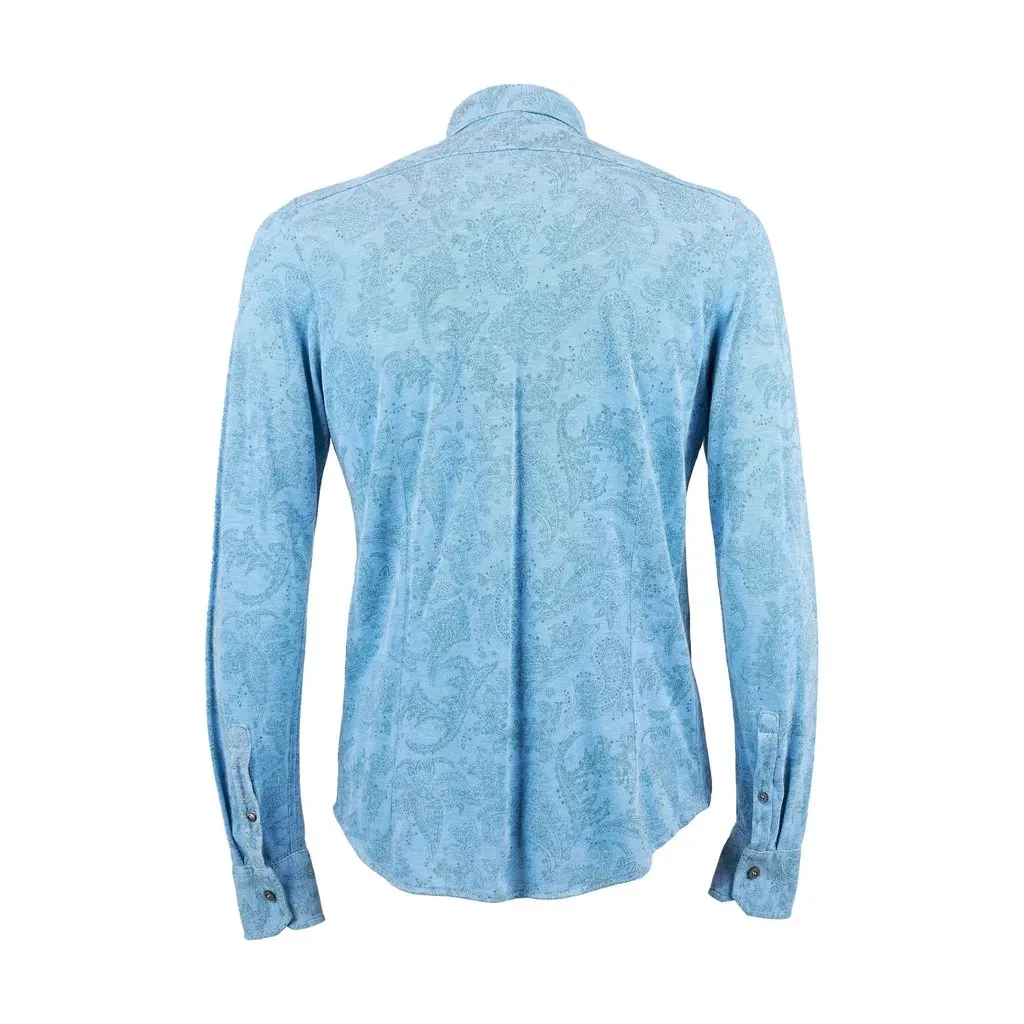 Drumohr Paisley Printed Shirt - '00s MultiColor Cotton Good - Back View