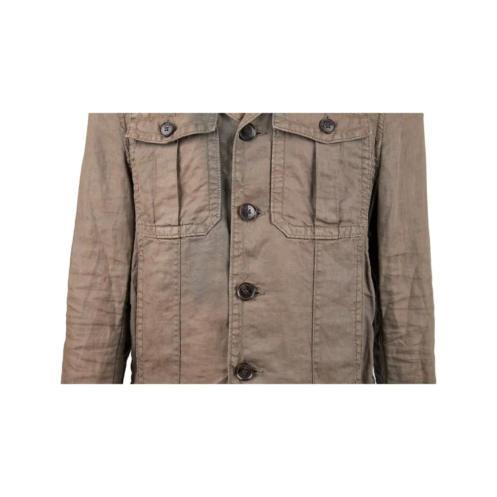 Cerruti 1881 Cerruti 1881 Faded Jacket - '00s Brown Linen Good - Inside View