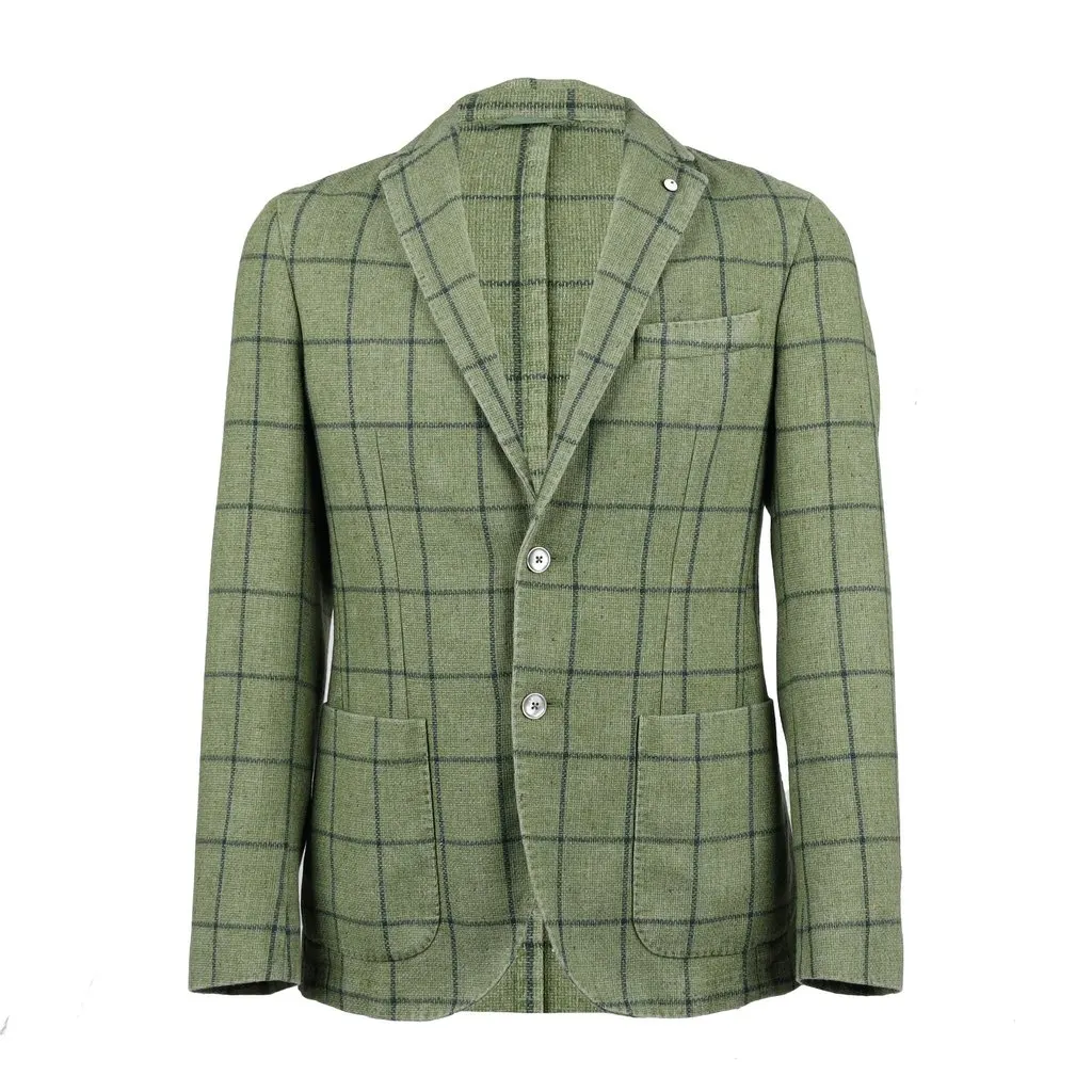 Unsigned L.B.M. 1911 Checkered Slim Fit Jacket - '10s Red Wool Good - Front View
