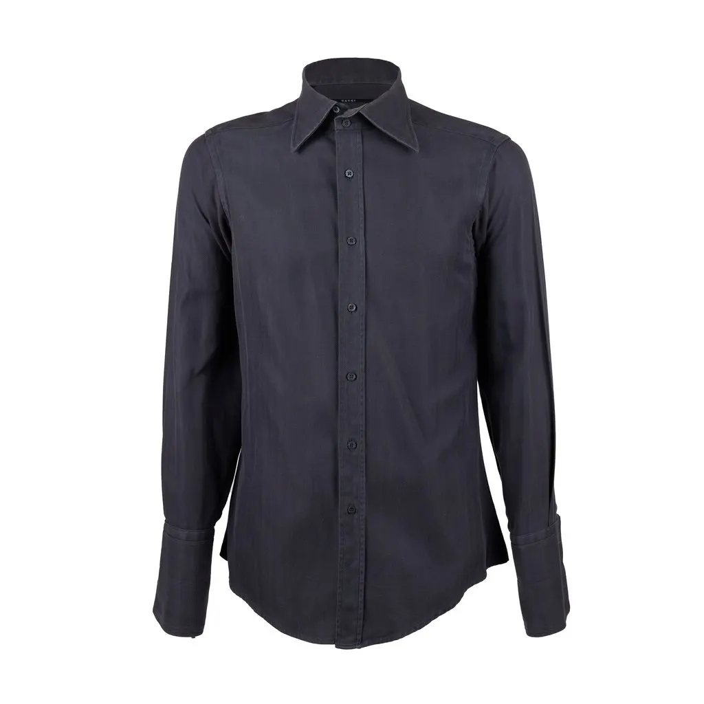 Gucci Cotton Shirt - '10s Black Cotton Good - Front View