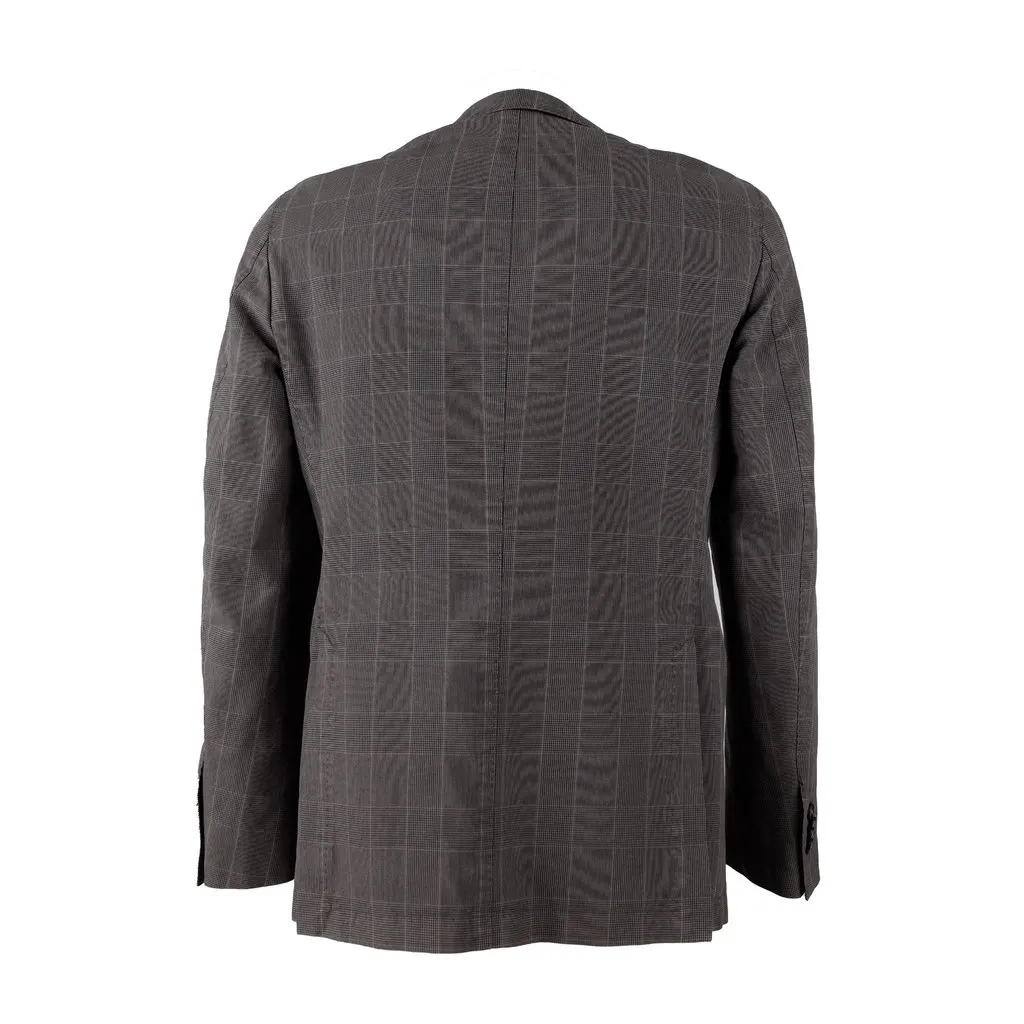 Boglioli Checkered Jacket - '10s Red Cotton Good - Back View