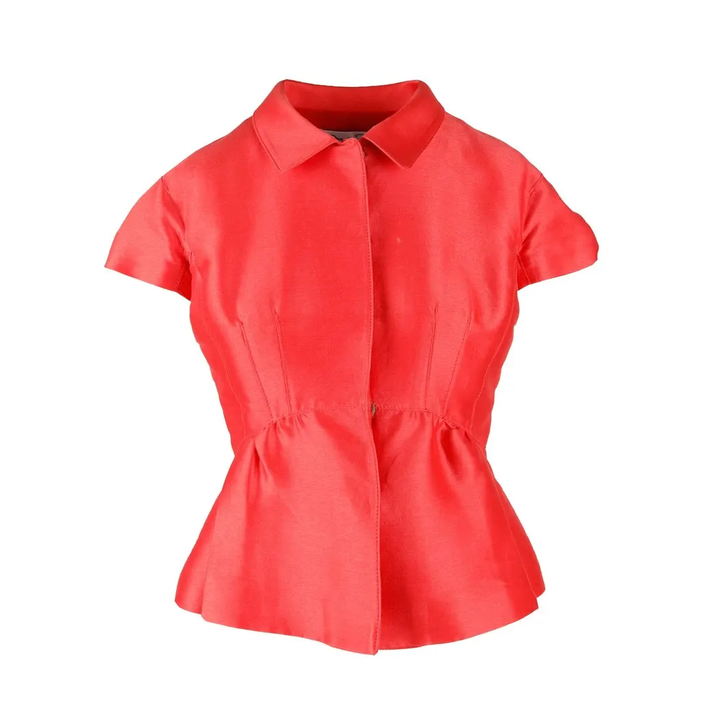 Oscar de la Renta Oscar de la Renta Top and Skirt Set - '00s Orange Cotton Good - Model View