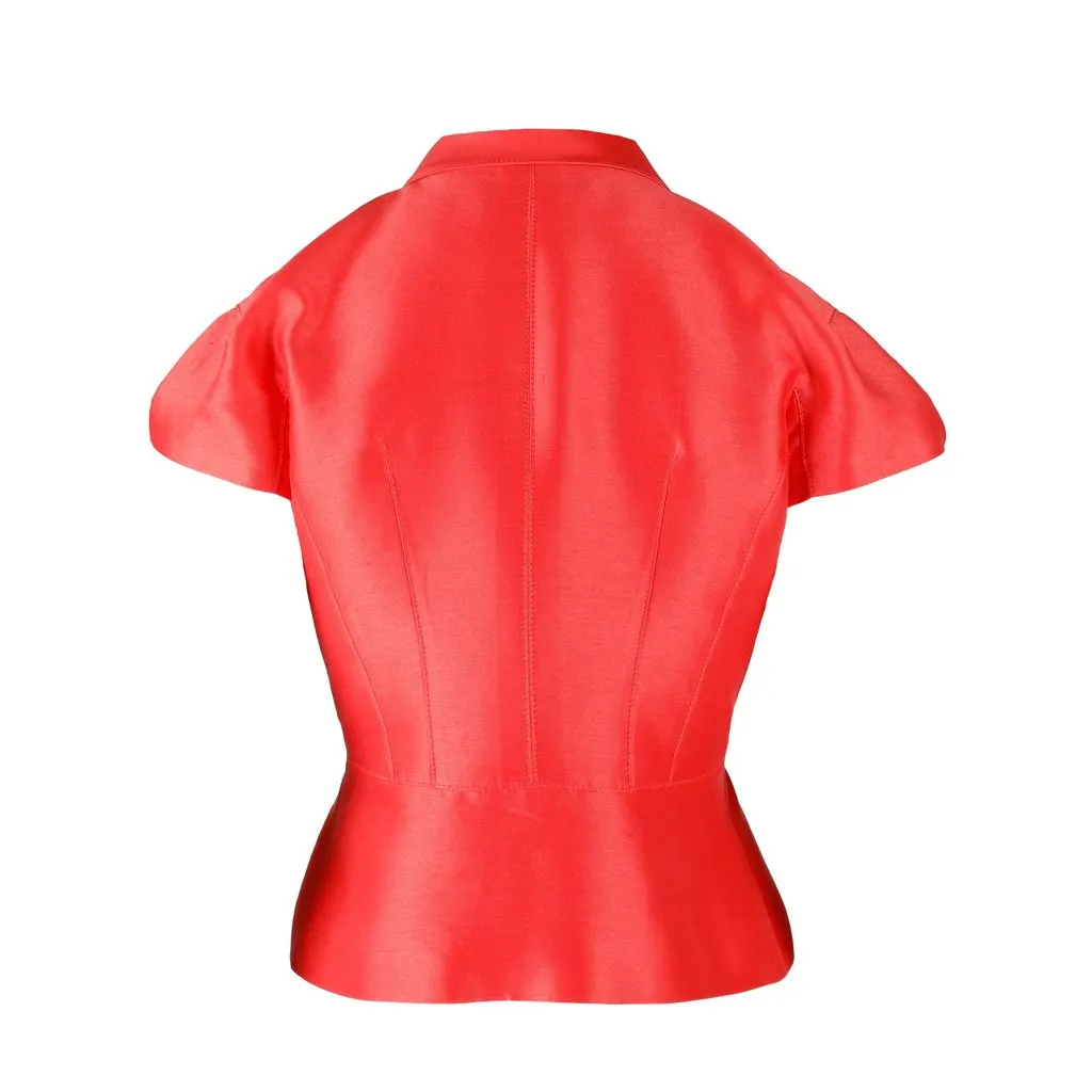 Oscar de la Renta Oscar de la Renta Top and Skirt Set - '00s Orange Cotton Good - Box View