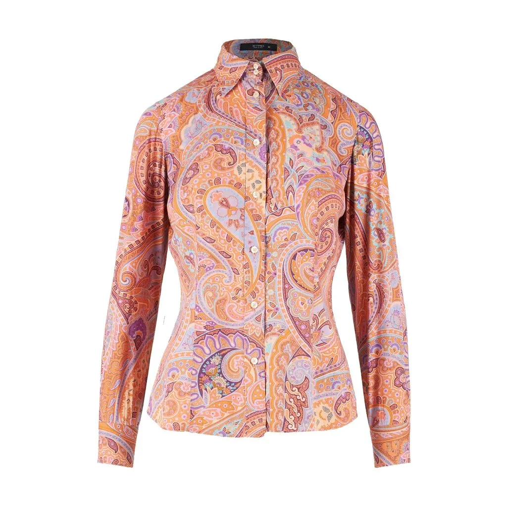 Etro Paisley Printed Shirt - '10s MultiColor Cotton Good - Front View