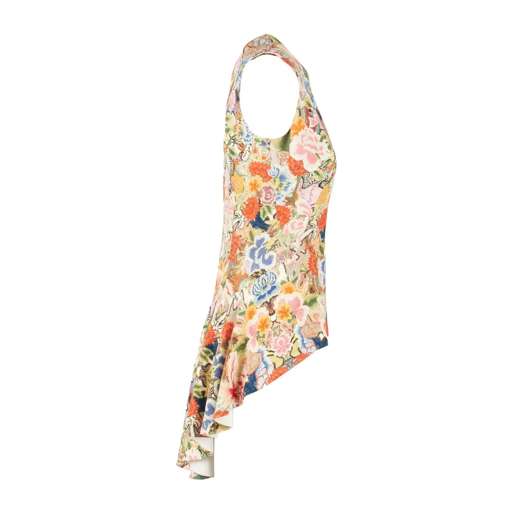 Alexander McQueen Floral Kaleidoscope Peplum Top - '10s Red Good - Inside View