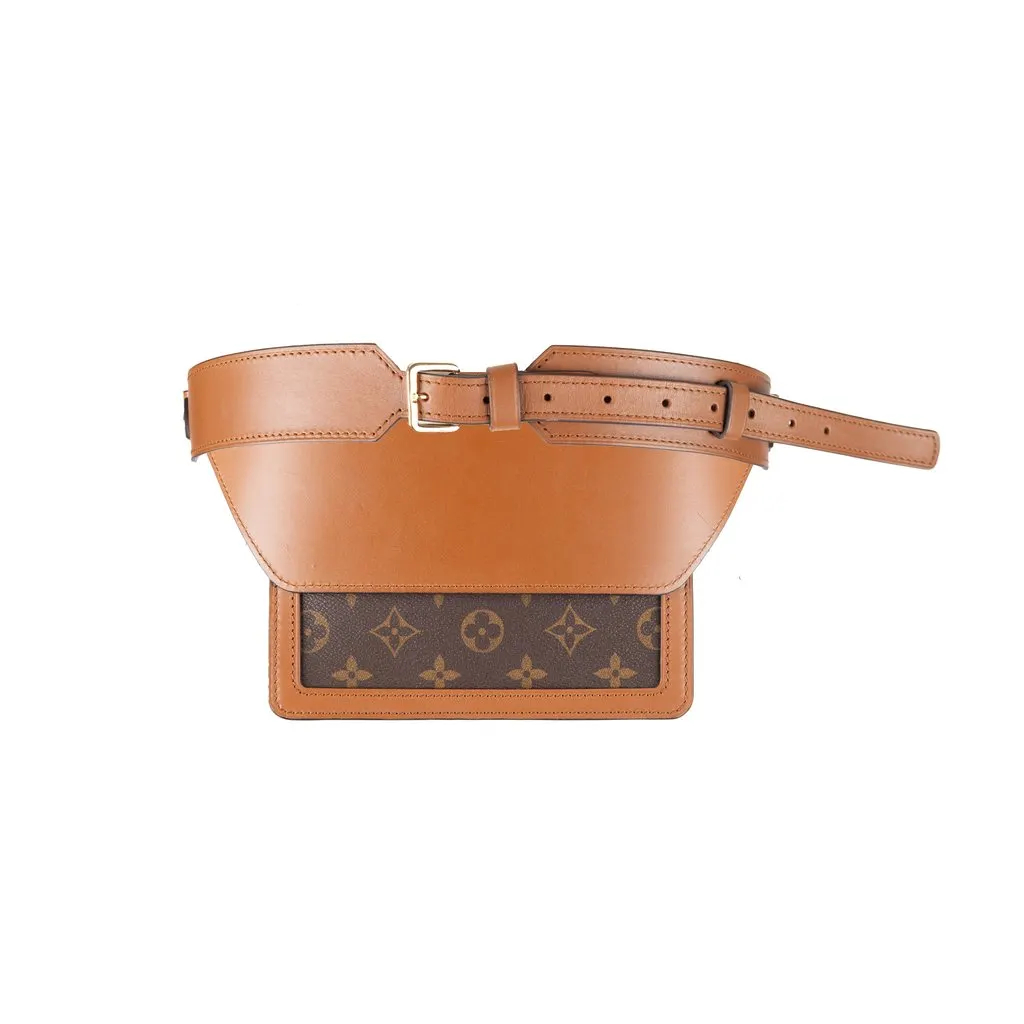 Louis Vuitton Monogram Reverse Canvas Dauphine Bumbag - '10s Brown Canvas Good - Inside View