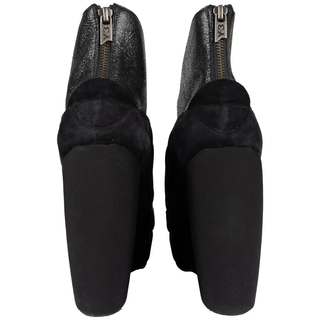Y-3 Ankle Boots - '10s Black Leather Good - Inside View