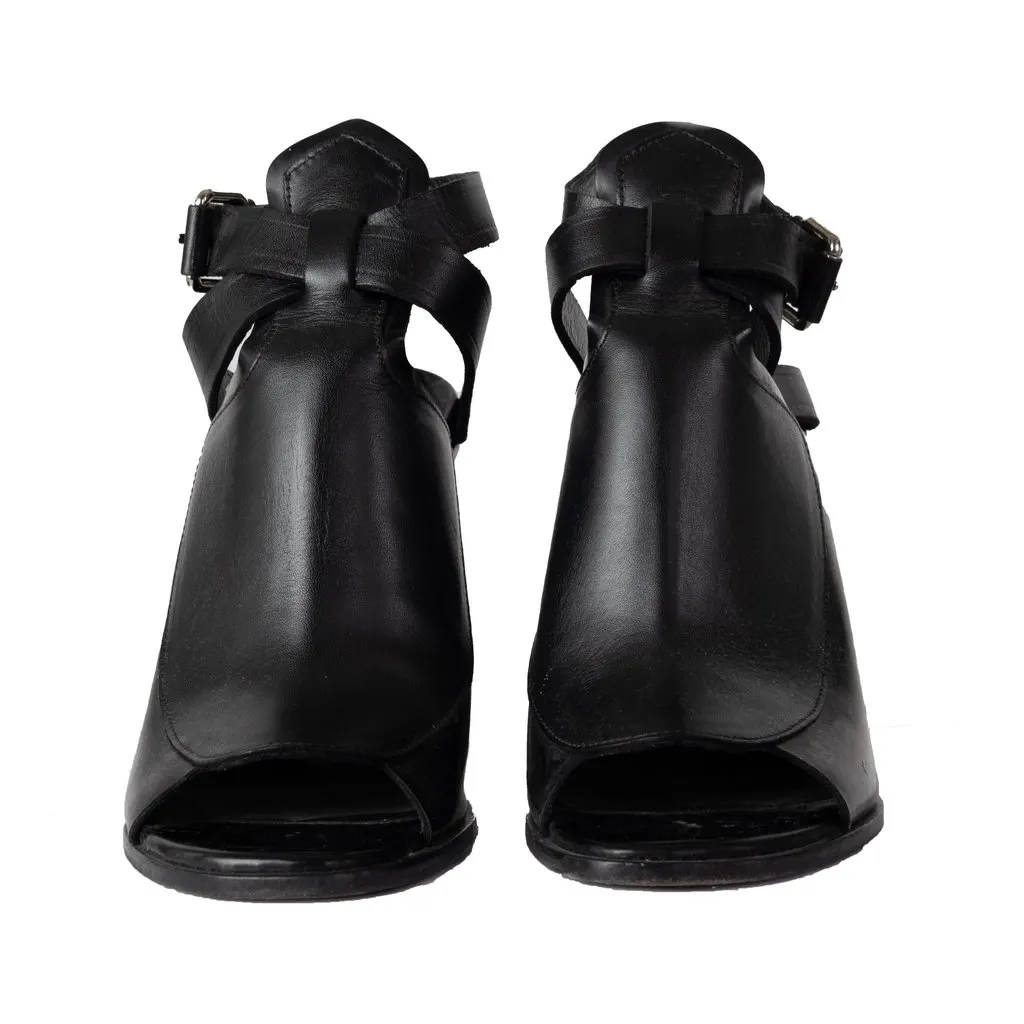 Proenza Schouler Open-toe Heel Sandals - '10s Black Leather Good - Inside View