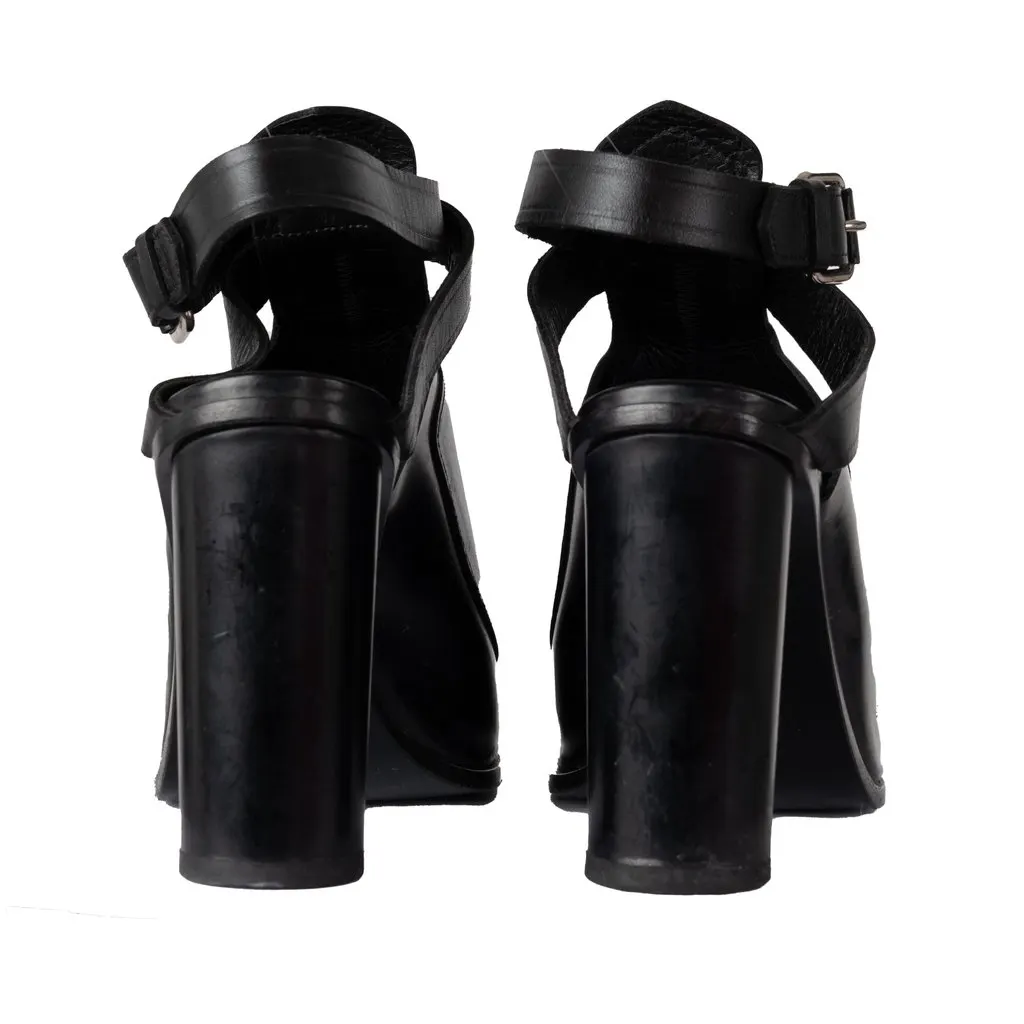 Proenza Schouler Open-toe Heel Sandals - '10s Black Leather Good - Model View