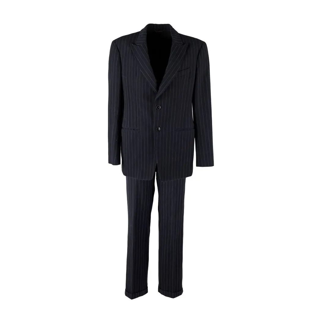 Roberto Cavalli Stripe Suit - '00s White Wool Good - Front View
