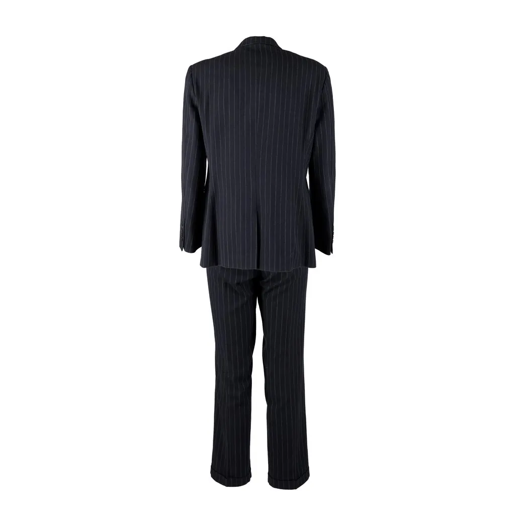 Roberto Cavalli Stripe Suit - '00s White Wool Good - Back View