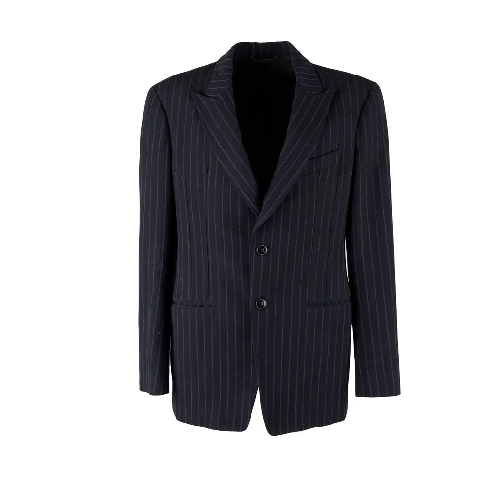 Roberto Cavalli Stripe Suit - '00s White Wool Good - Inside View