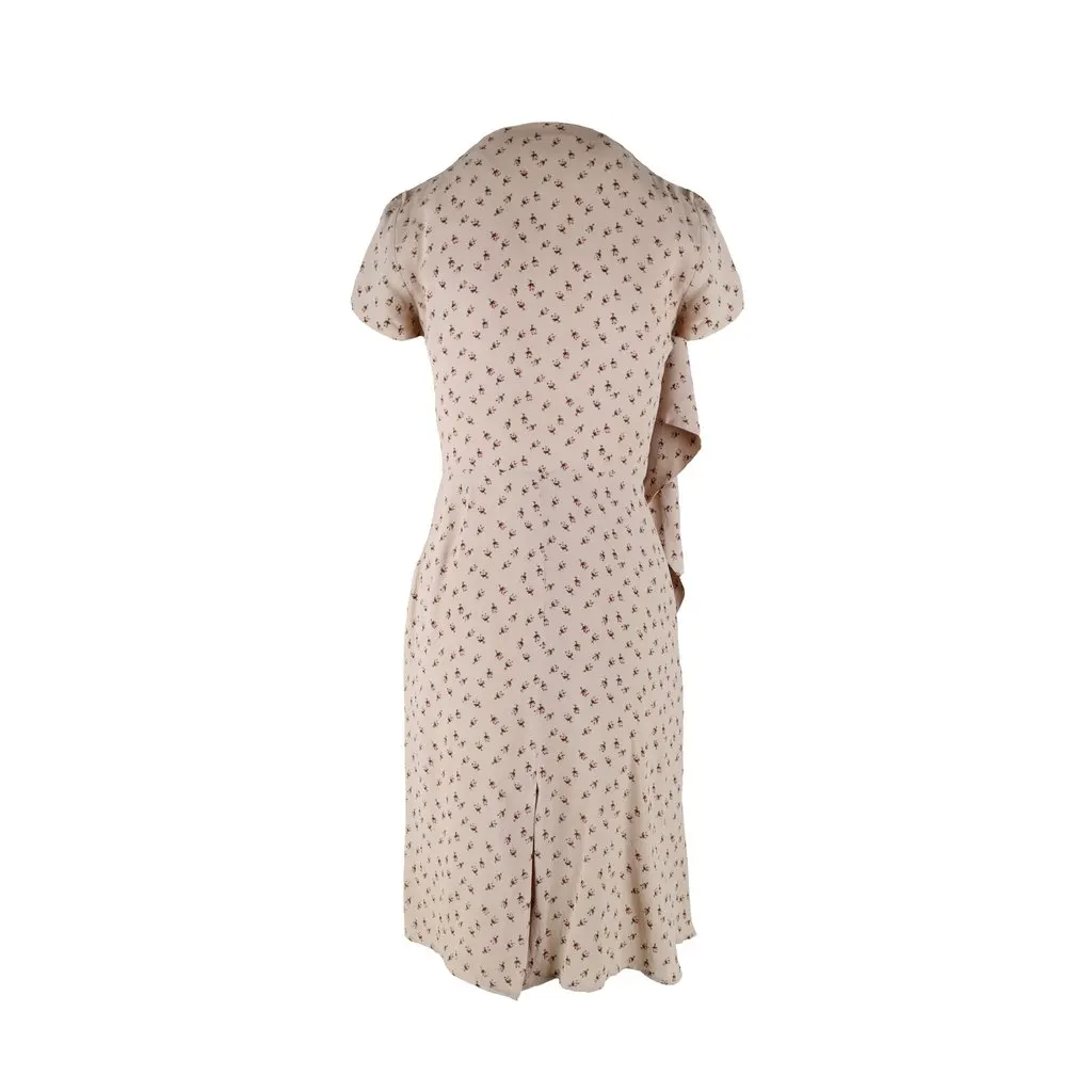 Vivienne Westwood Floral Print Dress - '00s Red Silk Good - Inside View