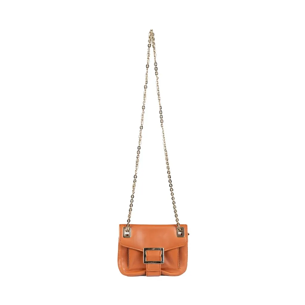 Roger Vivier Metro Shoulder Bag - '10s Brown Leather Good - Back View