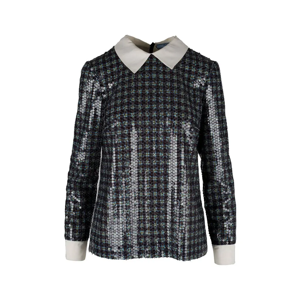 Prada Sequin Top - '10s White Good - Front View