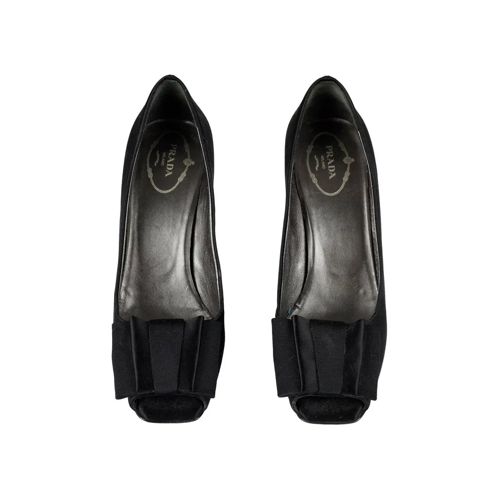 Prada Open Toe Pumps - '10s Red Satin Good - Inside View