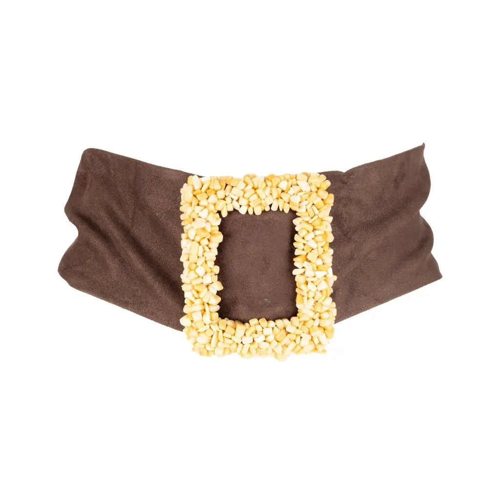 Unsigned Belt - '00s Brown Suede Good - Back View