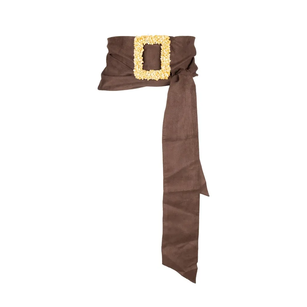 Unsigned Belt - '00s Brown Suede Good - Model View