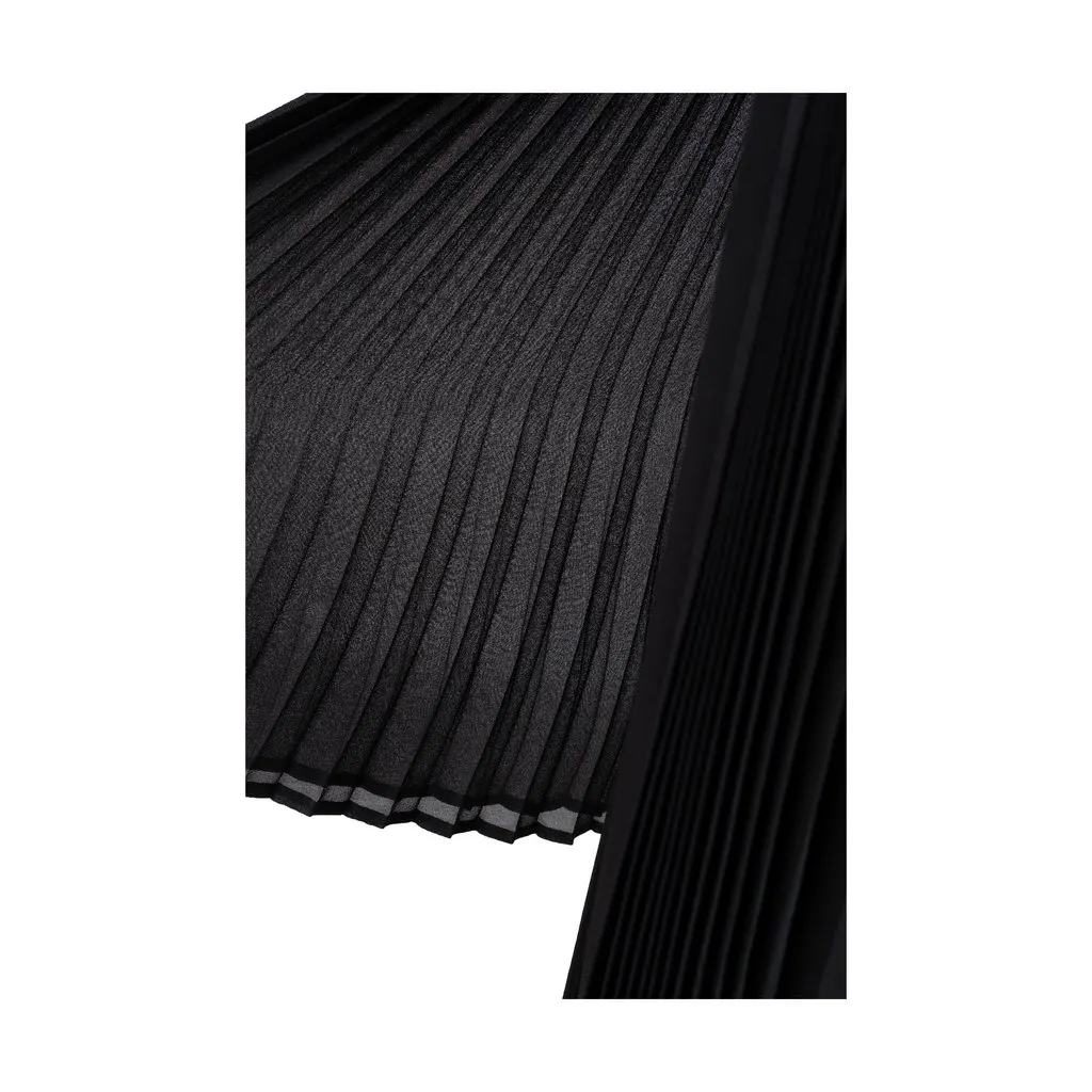 Dior Pleated Hem Skirt - '90s Black Silk Good - Inside View