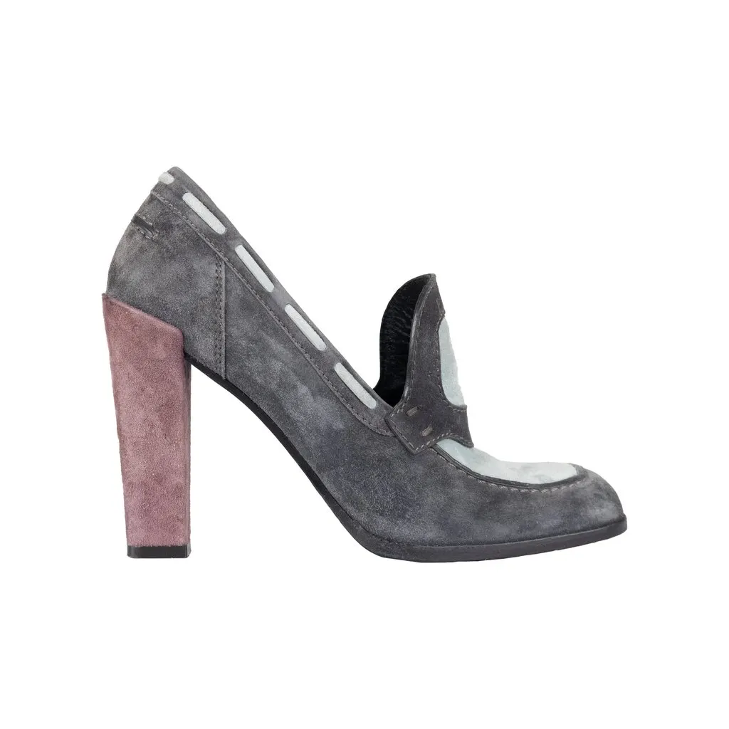 Roger Vivier Suede Pumps - '00s Grey Suede Good - Front View