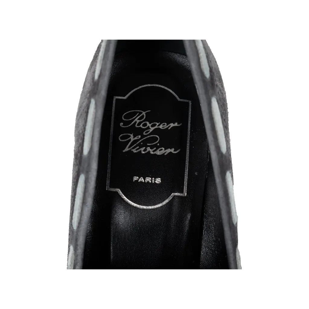 Roger Vivier Suede Pumps - '00s Grey Suede Good - Box View